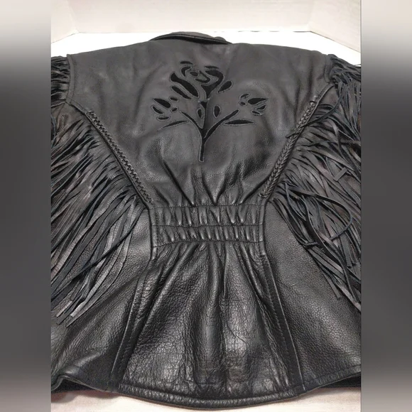 Vintage Rose authentic leather jacket SMALL size